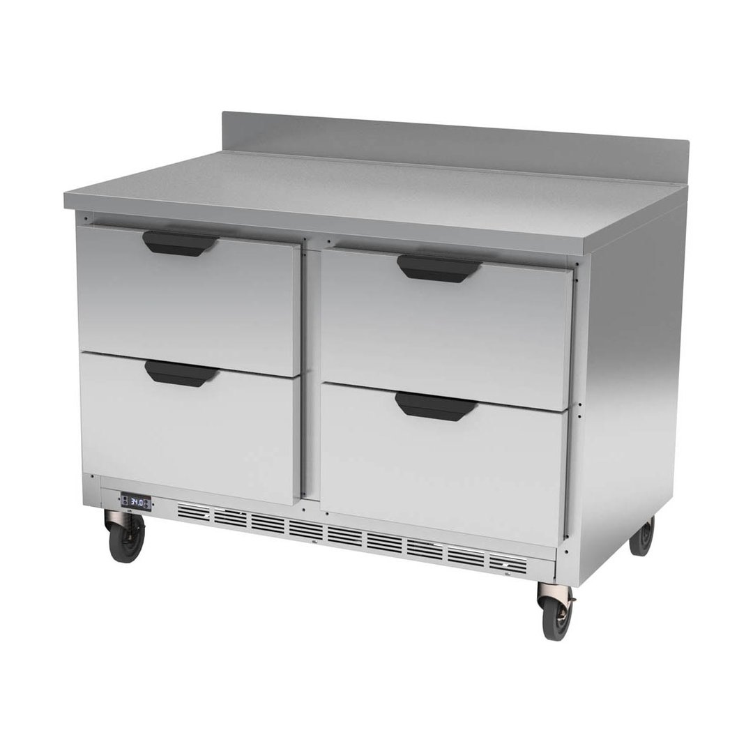 Beverage Air WTRD48AHC-4-FIP 48" 2-Section Worktop Refrigerator w/ 4 Drawers, 11.82 cu. ft.