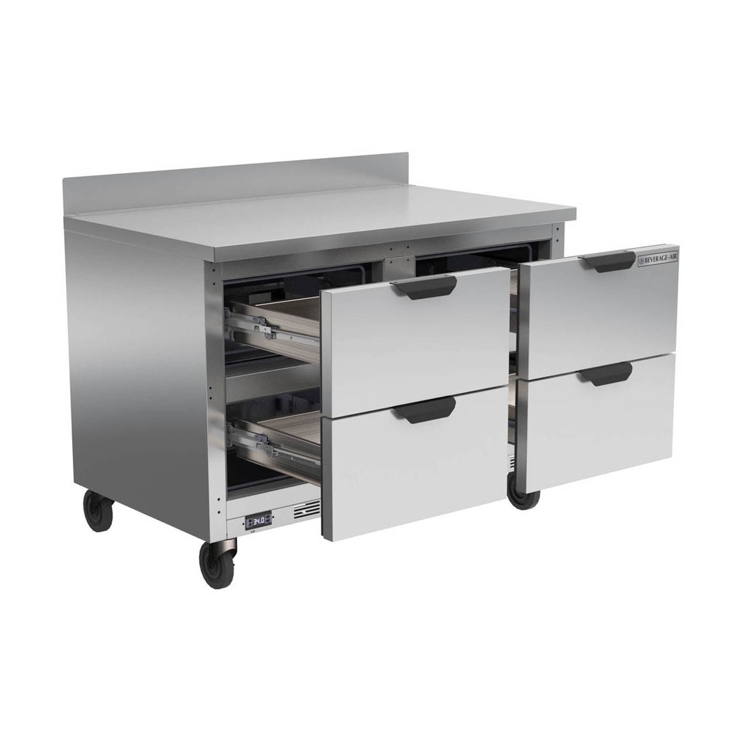 Beverage Air WTRD48AHC-4-FIP 48" 2-Section Worktop Refrigerator w/ 4 Drawers, 11.82 cu. ft.
