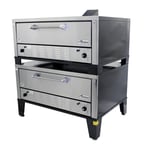 image of Peerless CW200P 60" Gas Pizza Deck Oven, Double Deck, 9” High, Double-Stacked, 200,000 BTU
