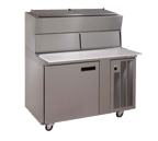 image of Delfield 18648PDLP 48" One Section Refrigerated Pizza Prep Table w/ 1 Door, (4) 12" x 20" Pan