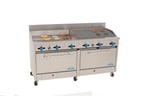 image of Comstock-Castle 2F330-36-3RB 72" Gas Restaurant Range w/ (1) 36" Griddle, (1) 36" Charbroiler, (2) Standard Ovens, 222.000 BTU 