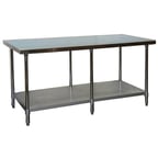 image of GSW USA WT-EE3084 Stainless Steel Top " 73" - 84" Work Table