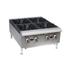 image of Serv-Ware SHPS-24 24" Countertop Gas Hotplate w/ (4) Burners, Manual Controls, 100.000 BTU