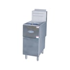 image of Serv-Ware SS-SGF-50N Floor Model Natural Gas Full Pot Fryer, 50 lbs, 120.000 BTU