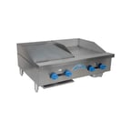 image of Comstock-Castle FHP72-4LB 72" Countertop Gas Lava Rock Charbroiler / Hotplate Combo, 196.000 BTU