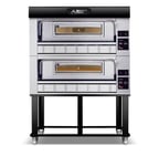 image of AMPTO P110G A2X 58" Double Deck Gas Pizza Oven 