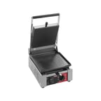image of SIRMAN 34A1601105SI ELIO L Single Panini Grill w/ Timer, 10" x 10" Grooved & Smooth Plates