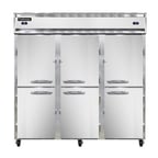image of Continental Refrigerator 3RRFNSAHD 78" 3-Section Reach-In Refrigerator/Freezer Combo w/ 6 Half Solid Doors