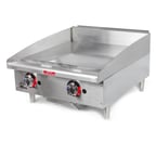 image of Star 624TF 24" Countertop Thermostatic Gas Griddle, 1" Steel Plate, 56.600 BTU
