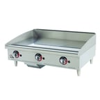 image of Star 636TF 36" Countertop Thermostatic Gas Griddle, 1" Steel Plate, 84.900 BTU