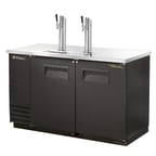 image of True TDD-2-HC 58" Solid Swing Door Direct Draw Beer Dispenser with 2 Taps & 2 Keg Capacity - Open box