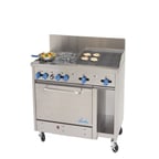 image of Comstock-Castle F3430-1RB 48" Gas Restaurant Range w/ (6) Open Burners, 12" Charbroiler, (1) Standard Oven, (1) Cabinet Base, 192.000 BTU 