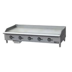 image of Black Diamond BDCTG-60T 60" Countertop Gas Griddle with Thermostatic Controls, 1" Steel Plate, 150.000 BTU