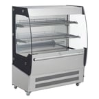 image of Adcraft BDVACM-200 36" Vertical Air Curtain Merchandiser, Stainless Steel, 2 Shelves, Glass Sides, 7 cu. ft.