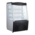 image of Adcraft BDVACM-320 36" Vertical Air Curtain Merchandiser in Black, 3 Shelves, Glass Sides, 11 cu. ft.