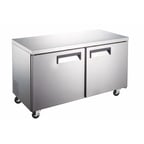 image of Grista GRUCFZ-48 48" 2-Section Undercounter Freezer w/ 2 Solid Doors, 12 cu. ft.