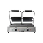 image of Adcraft SG-813 22" Double Sandwich Panini Grill w/ Cast Iron Grooved Plates, 120V