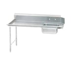 image of Advance Tabco DTS-S70-96L-X 95" Straight Soiled Dishtable w/ Left Table, Pre-Rinse Sink, 10.5" Backsplash
