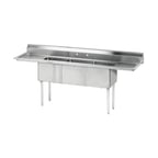 image of Advance Tabco FE-3-1014-15RL-X 60" Three Compartment Sink, 10"W x 14"L Bowl With 2 Drainboards