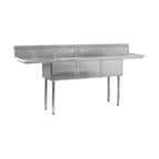 image of Advance Tabco FE-3-1812-18RL-X 90" Three Compartment Sink, 18"W x 18"L Bowl With 2 Drainboards