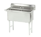 image of Advance Tabco FS-2-2424 53" Two Compartment Sink, 24"W x 24"L Bowl Without Drainboard