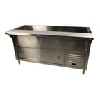 image of Advance Tabco MACP-4-DR 62" Refrigerated Cold Pan Table w/ Enclosed Base and Sliding Doors, (4) Pan