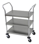 image of Advance Tabco UC-3-1827 Stainless Steel 3 Shelf Open Utility Cart w/ Shelf Size 18" x 27"