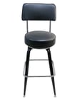 image of AAA Furniture Wholesale 104-24 BACK Bar Stool with Upholstered Seat & Back, Black