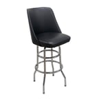 image of AAA Furniture Wholesale DRB/BUCKET Bar Stool with Upholstered Bucket Seat, Black