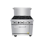 image of Atosa USA AGR-6B-NG 36" Natural Gas Restaurant Range w/ (6) Open Burners, Standard Oven, 219.000 BTU