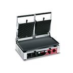 image of Alfa International PD R 15" Double Sandwich Panini Grill w/ Timer, Cast Iron Grooved Plates, 220V