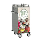 image of Alluserv ATC10 Stainless Steel Room Service Tray Cart w/ 2 Compartments and 10 Tray Capacity