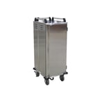 image of Alluserv ST1DPT1T6 Stainless Steel 6 Tray Pass-Thru Stealth Meal Delivery Cart w/ 1 Compartment