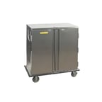 image of Alluserv TC21-10 Stainless Steel 10 Tray Elite Meal Delivery Cart w/ 2 Compartments