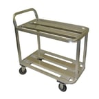image of Winholt ALUC-2-2036-36H Aluminum 2-Shelf Stocking Utility Cart w/ 1200 lb. Capacity