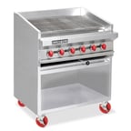 image of American Range ADJF-60 60" Floor Model Gas Radiant Charbroiler w/ (10) Burners, 200.000 BTU