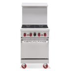 image of American Range AR-24G 24" Gas Restaurant Range w/ (1) Griddle, (1) Space Saver Oven, 67.000 BTU