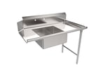 image of American Tables & Seating MET-SDT-48R 48" Straight Design Soiled Dishtable w/ Right Table, Pre-Rinse Sink, 9" Backsplash
