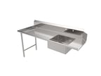image of American Tables & Seating MET-SDT-72L 72" Straight Design Soiled Dishtable w/ Left Table, Pre-Rinse Sink, 9" Backsplash