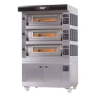 image of AMPTO AMALFI A3 40" Electric Pizza Oven, Triple Deck, (18) 12" or (6) 18" Pizza Capacity