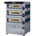 image of AMPTO P110G A3X 58" Triple Deck Gas Pizza Oven 