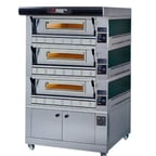 image of AMPTO P110G B3 58" Triple Deck Gas Pizza Oven