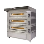 image of AMPTO P150G A3 79" Gas Pizza Deck Oven, Triple Deck