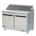 image of Arctic Air AMT60R 60" Two Section Mega Top Sandwich & Salad Prep Table w/ 2 Doors, 24 Pans