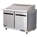 image of Arctic Air AMT48R 48" Two Section Mega Top Sandwich & Salad Prep Table w/ 2 Doors, 18 Pans