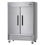 image of Arctic Air AR49 54" Two Section Reach-In Refrigerator w/ 2 Solid Door, Bottom Mounted, Stainless Steel, 49 cu. ft.