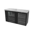 image of Asber ABBC-24-48G Slim Line Back Bar Cooler with 2 Glass Door, 49-5/8"Wx24-3/8"Dx35-1/2"H