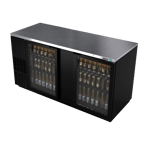 image of Asber ABBC-68G Back Bar Cooler with 2 Glass Door - 69-1/2"W x 28-5/8"D x 36-7/8"