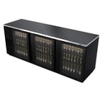 image of Asber ABBC-94G Back Bar Cooler with 3 Glass Door - 95-1/2"W x 28-5/8"D x 36-7/8"