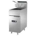 image of Asber AEF-50-S 16" Floor Model Gas Fryer, 50 lbs Capacity, 3 x 38,000 BTU Burners